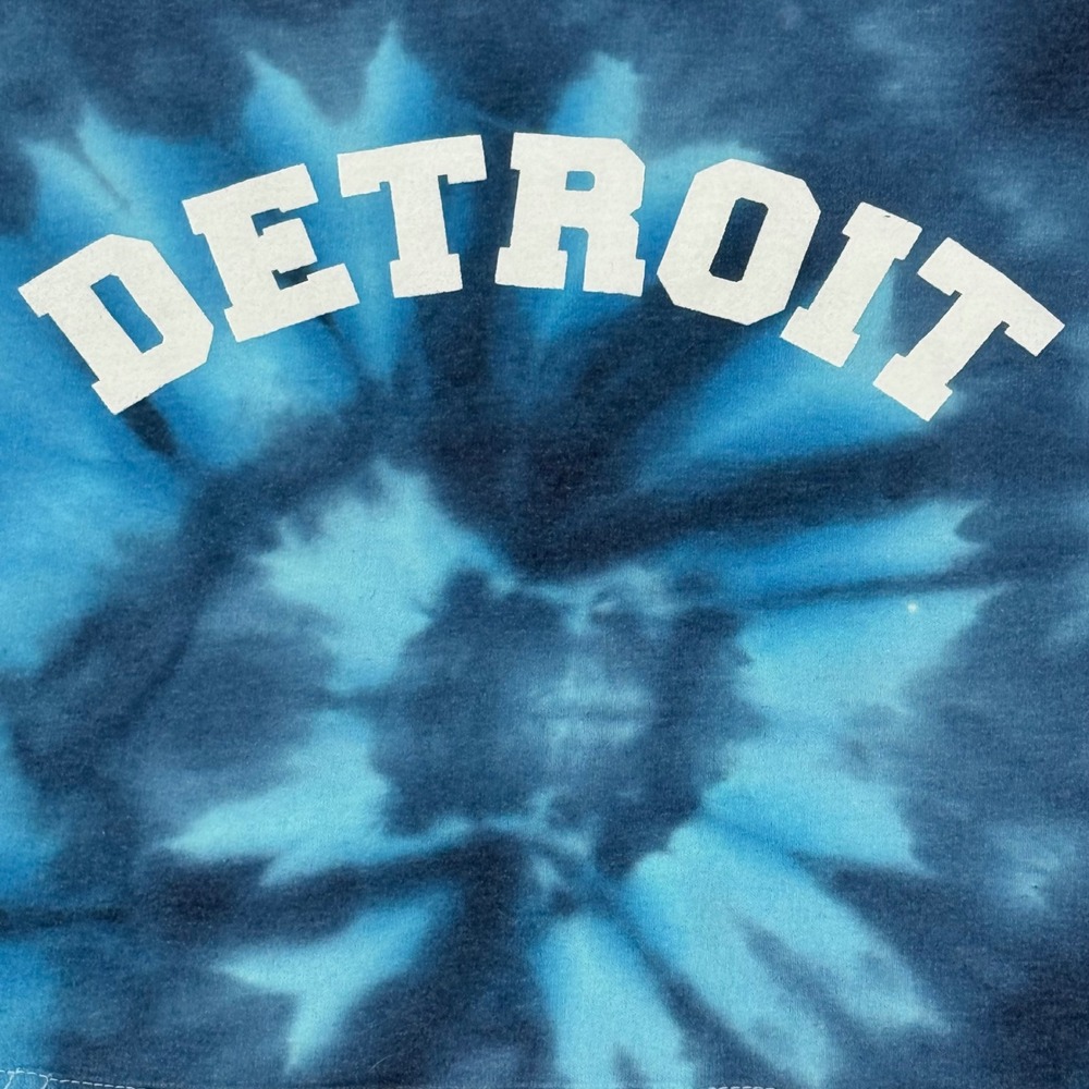 Y2K 90s Graphic Detroit XL Tie Dye Heavy Blend Hoodie Sweatshirt Festival Hippie